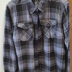 Dixxon Black & Gray Plaid Flannel Shirt